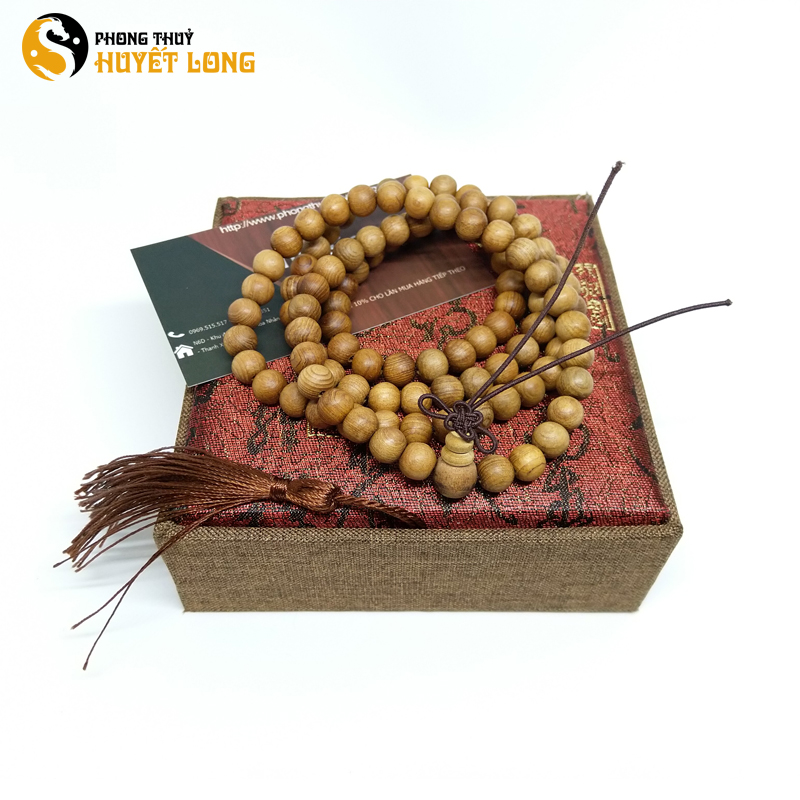 Chuỗi 108 hạt gỗ ngọc am hà giang 8mm, vòng tay chuỗi hạt phong thủy mang lại tài lộc, may mắn, bình an