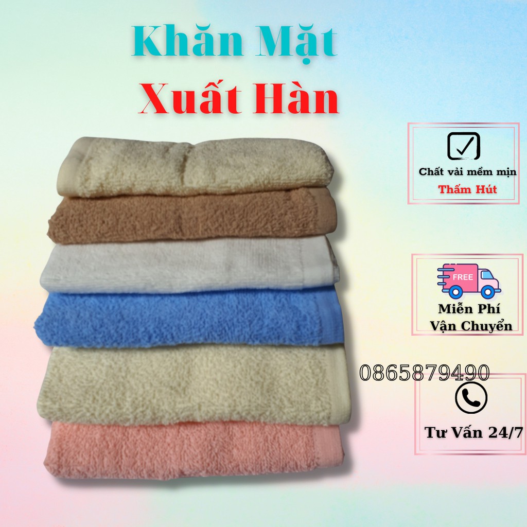 Khăn mặt khăn tắm cotton xuất hàn size vừa 30 x 70 cm