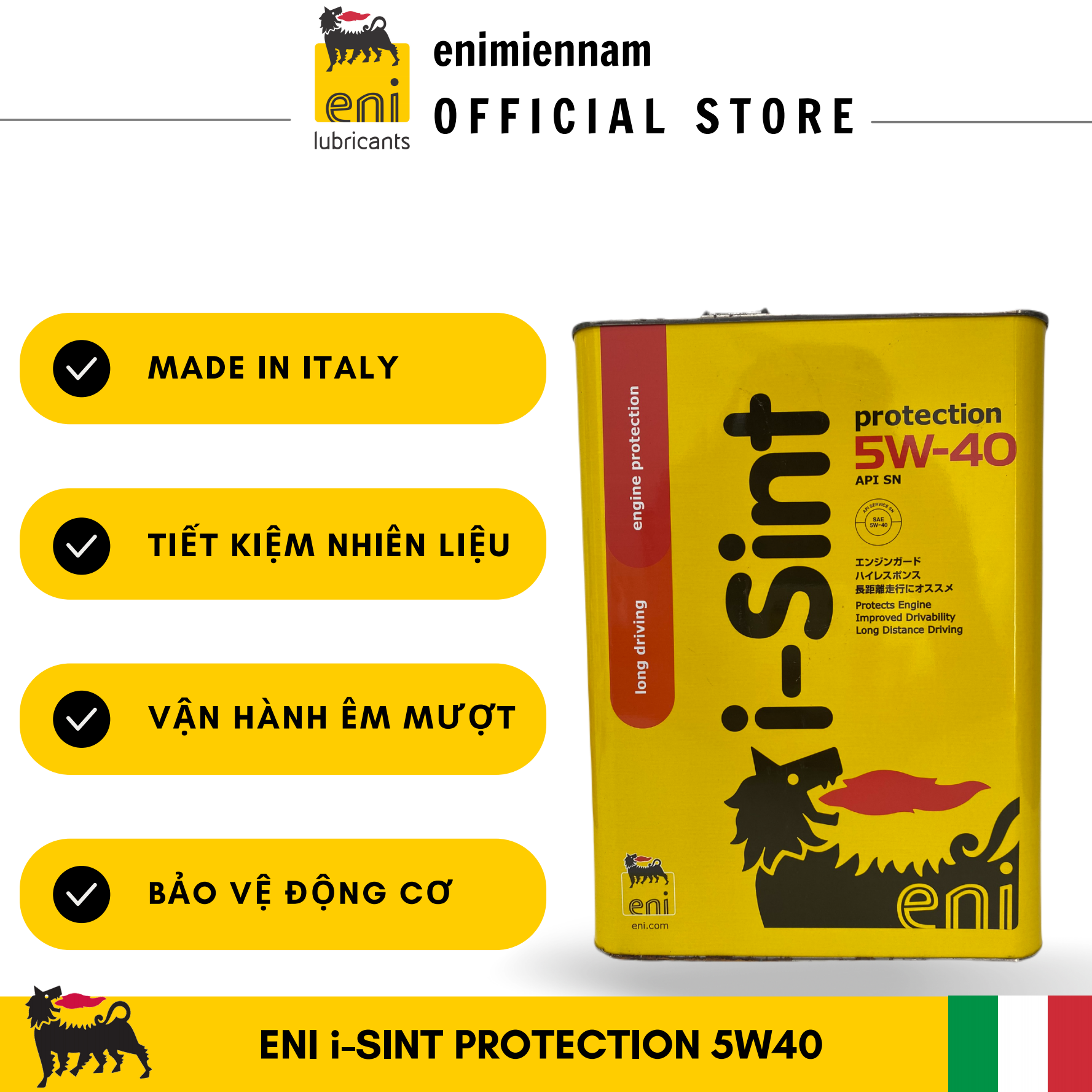 Nhớt động cơ oto eni i-sint protection 5w40 4l