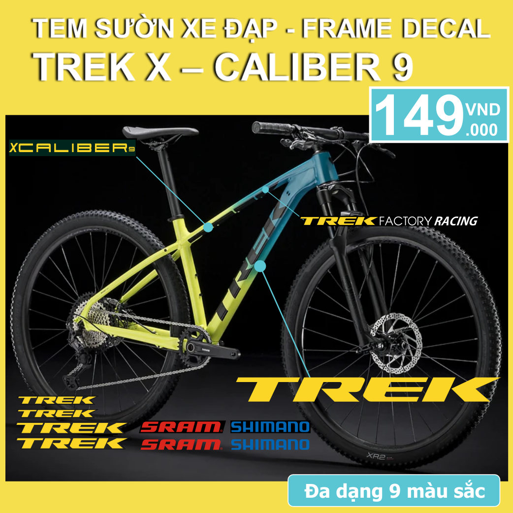 Tem decal dán sườn xe đạp địa hình MTB TREK X-CALIBER 9 2021 | CycleWrap