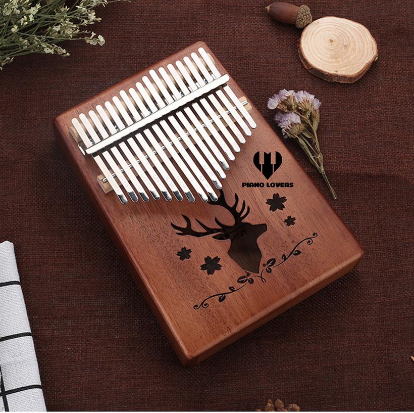 Đàn Kalimba Stiller 17 phím Gỗ Mahogany - mẫu Tuần Lộc xanh