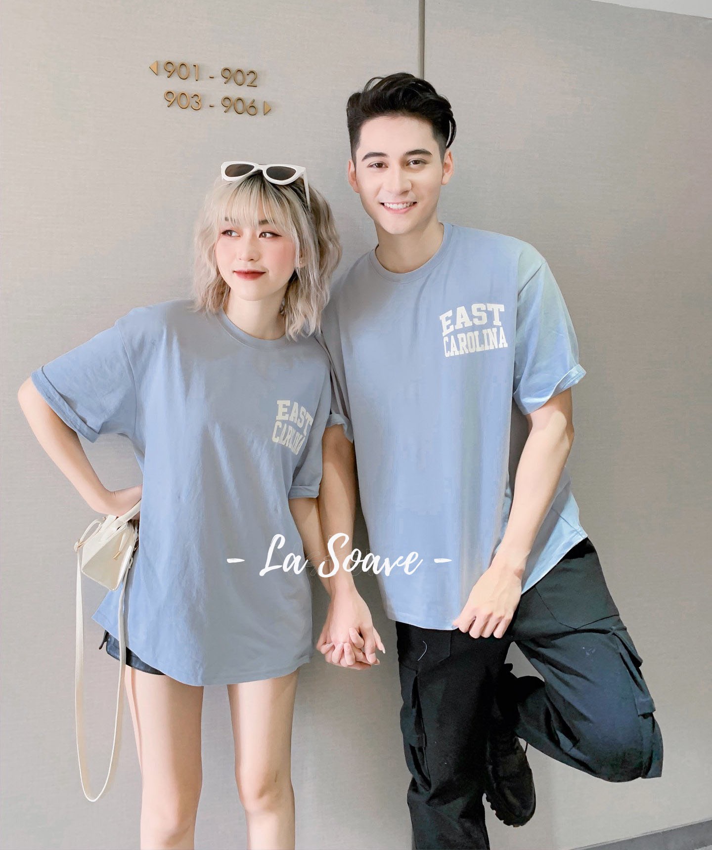 Áo thun xanh nam nữ Unisex in chữ dáng Ulzzang form rộng dành cho các cặp đôi, nhóm - tình yêu nồng cháy