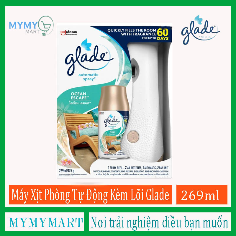 [HCM]Máy Xịt Thơm Phòng Tự Động Glade (máy+lõi 269ml)-Hương biển phiêu bồng