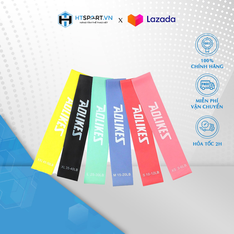 Dây Kháng Lực, Bộ 6 Dây Mini Band Cao Su Kháng Lực Tập Gym Chân Mông Aolikes AL3601