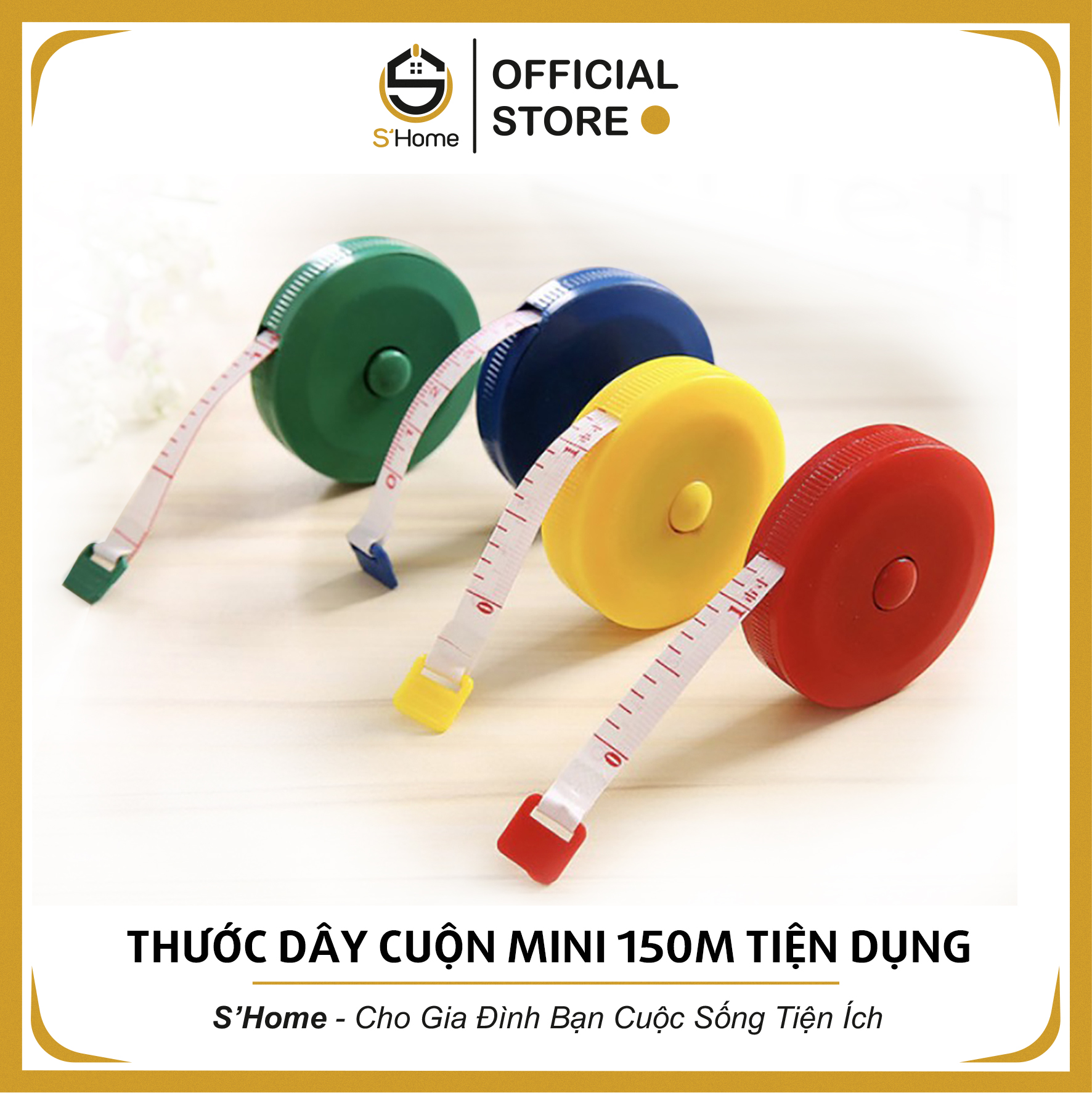 Thước dây, thước dây cuộn 150m mini bỏ túi tiện dụng, đơn giản, linh hoạt - s'home - sh50