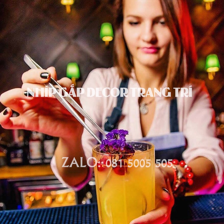 Nhíp Decor gắp đồ ăn - Nhíp Gắp Pha Chế Inox tail Quầy Bar Decor/Nhíp trồng cây thủy sinh