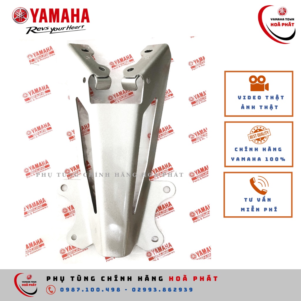 Ốp đuôi dè sau, bát bắt dè sau đuôi biển số, giá đỡ đuôi bạc Exciter 150 chính hãng Yamaha