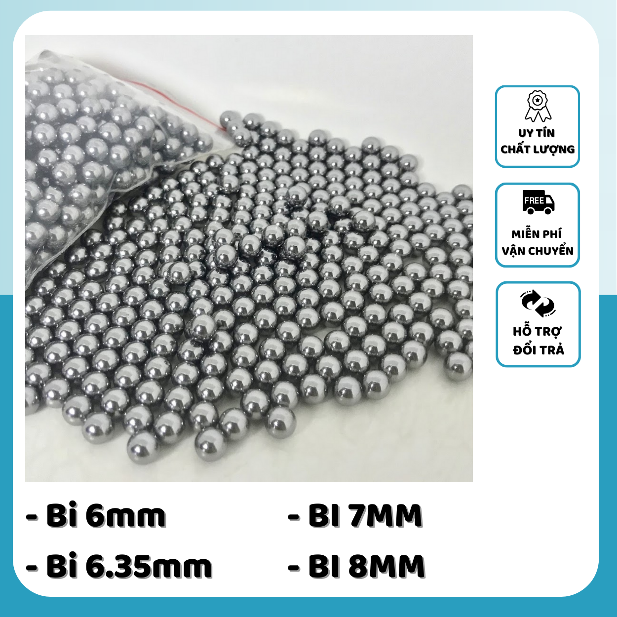 1 kg bi loại 6mm 7mm 8mm bằng sắt bi 6li 7li 8li