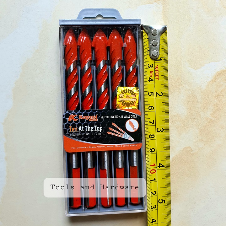 Hộp 5 Mũi khoan đa năng hãng Kapusi Nhật Bản phi 12mm, có tem chống hàng giả, phù hợp nhiều chất liệu như gạch men, đá hoa, đá granit, nhựa, gỗ, mũi khoan gỗ, mũi khoan tường, mui khoan tuong, mui khoan da nang