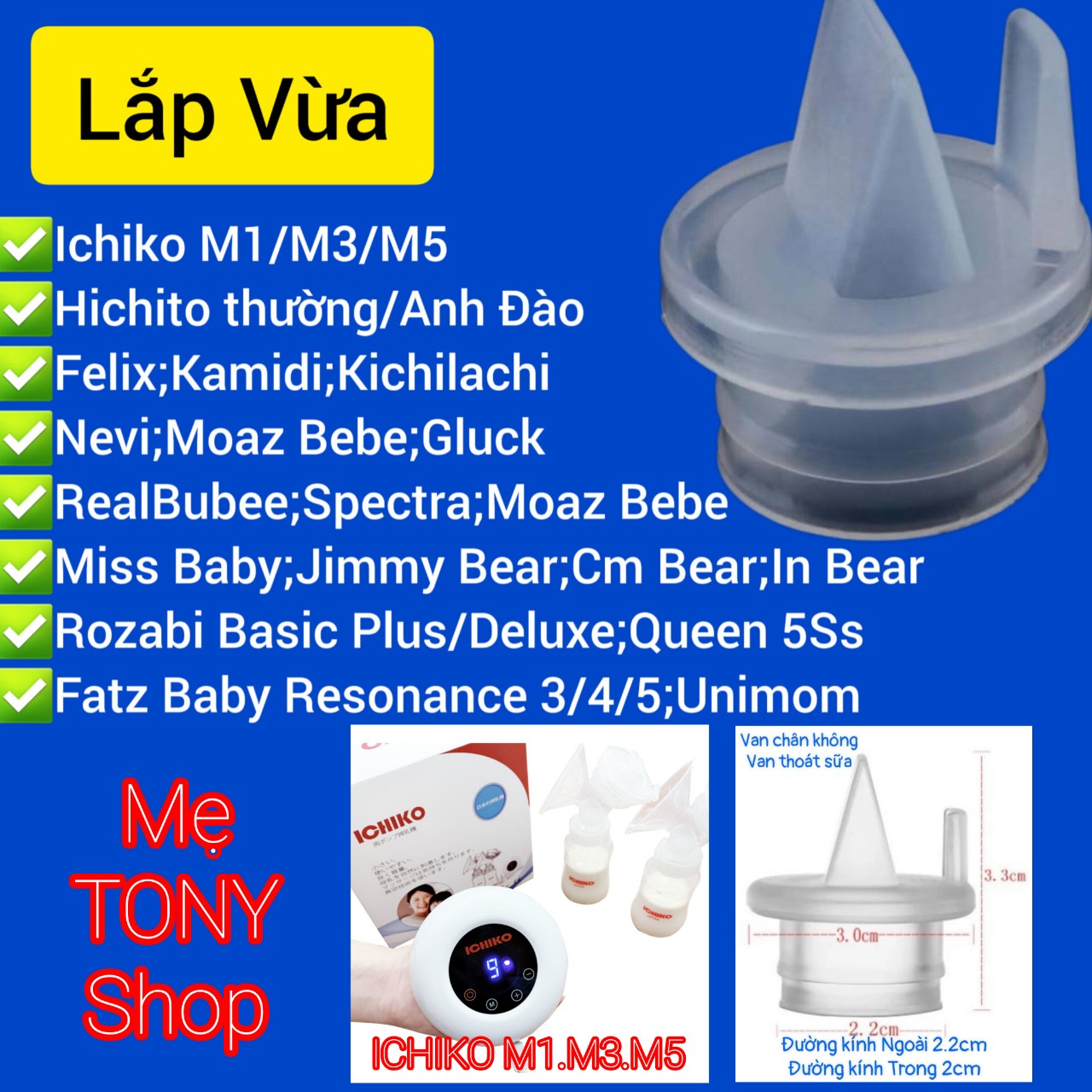 [ICHIKO Nhật Bản] Van Chân Không,Van Thoát Sữa -Máy Hút Sữa ICHIKO Nhật Bản (Đổi Mới Nếu Lỗi)