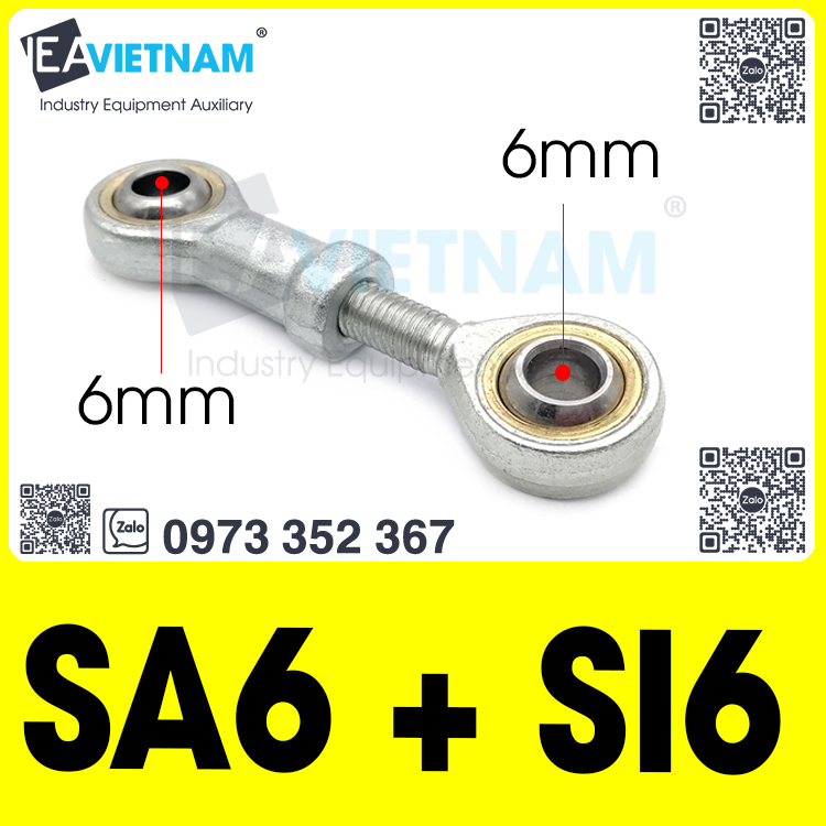 vòng bi mắt trâu 6mm M6 SI 6 + SA 6 T/K
