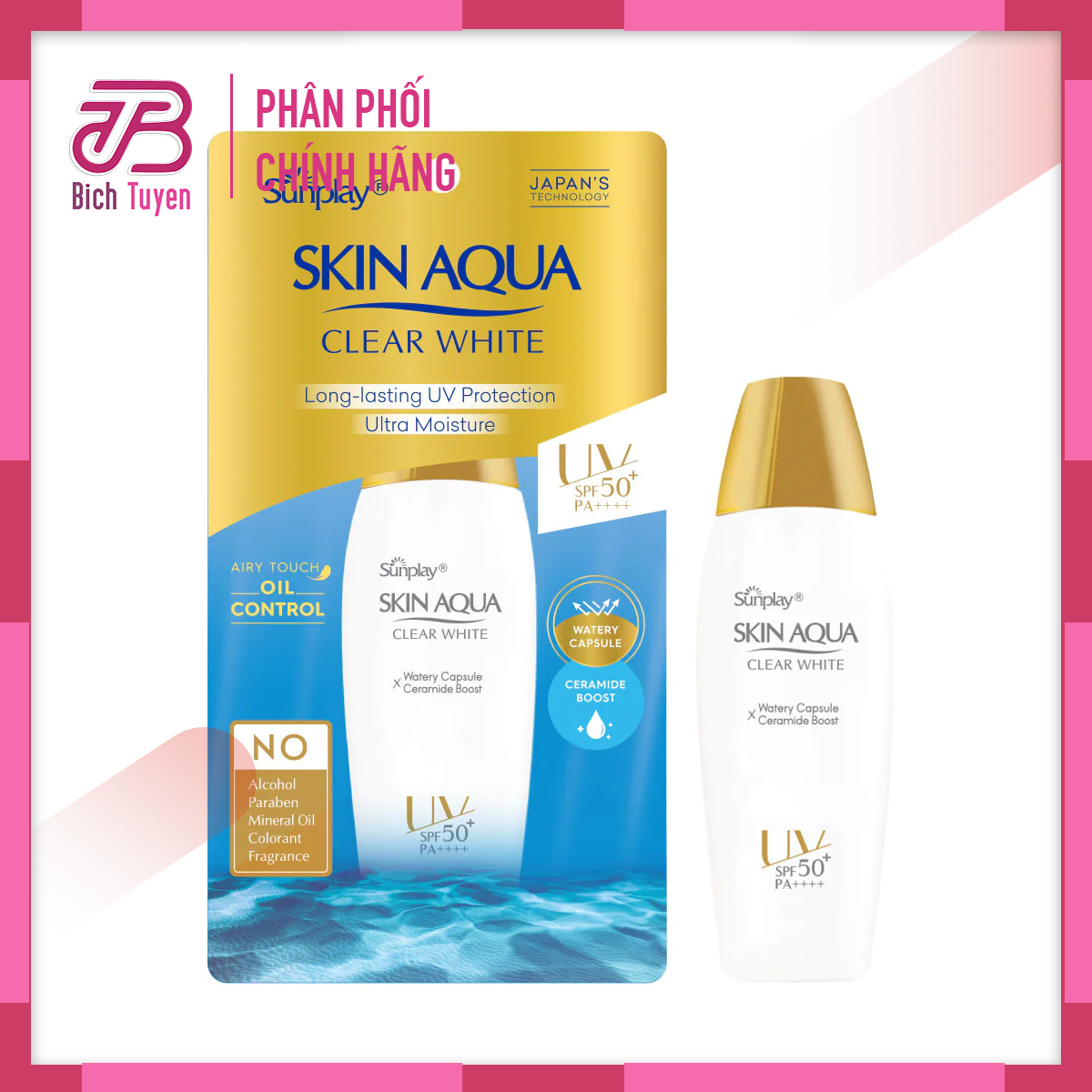 Sữa chống nắng Skin Aqua Clear White dưỡng da trắng mịn 25g-55g - kem chống nắng Skin Aqua Clear White 25g-55g