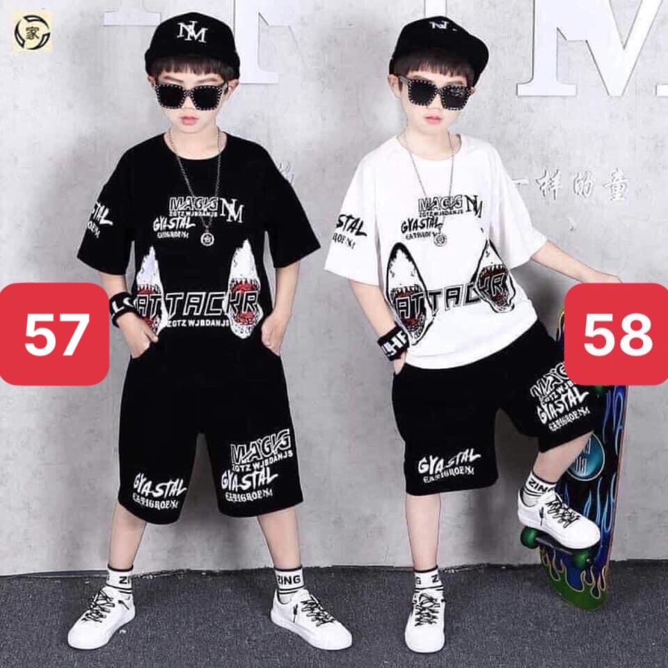 Quần áo HipHop thể thao dành cho bé trai mã 57, 58 cho bé 5-14 tuổi ( cân nặng từ 18-40kg)