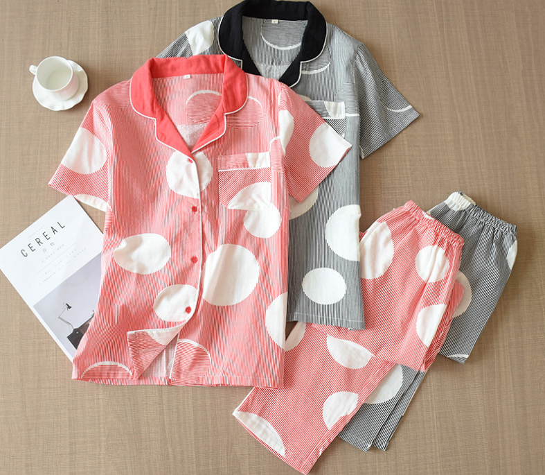 Pijama nữ thô đũi, Đồ bộ mặc nhà mùa hè ngắn tay cho nữ Azuno AZ2992