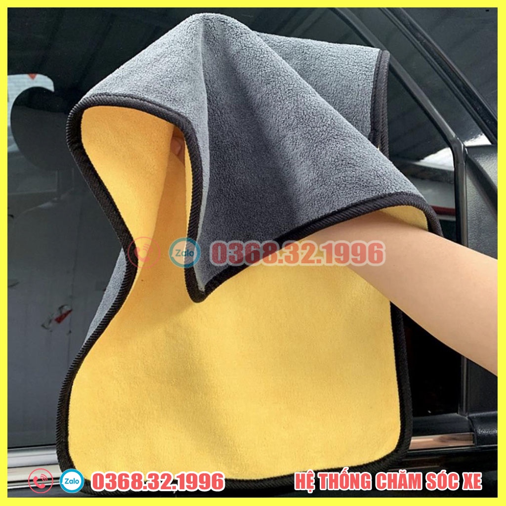 Khăn lau xe ô tô - xe máy, khăn lau đa năng chuyên dụng 2 mặt 30x40cm
