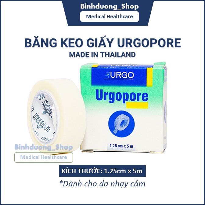 Băng keo giấy URGOPORE an toàn cho da 1.25cm x 5m sản xuất tại Thái Lan