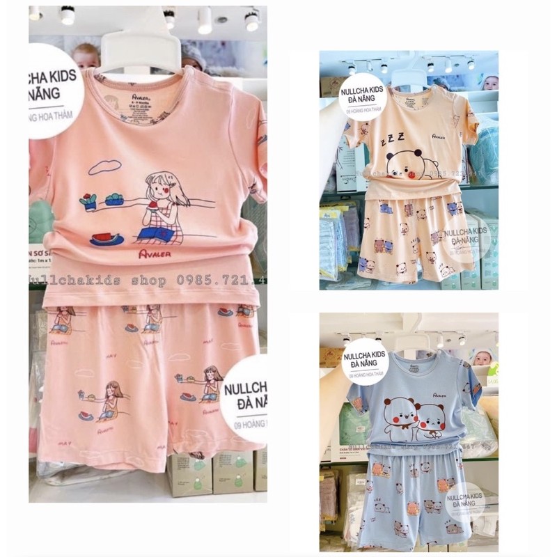 Bộ cài vai sợi tre cộc tay mẫy mới của Avaler size từ 6-9m đến 3-4y