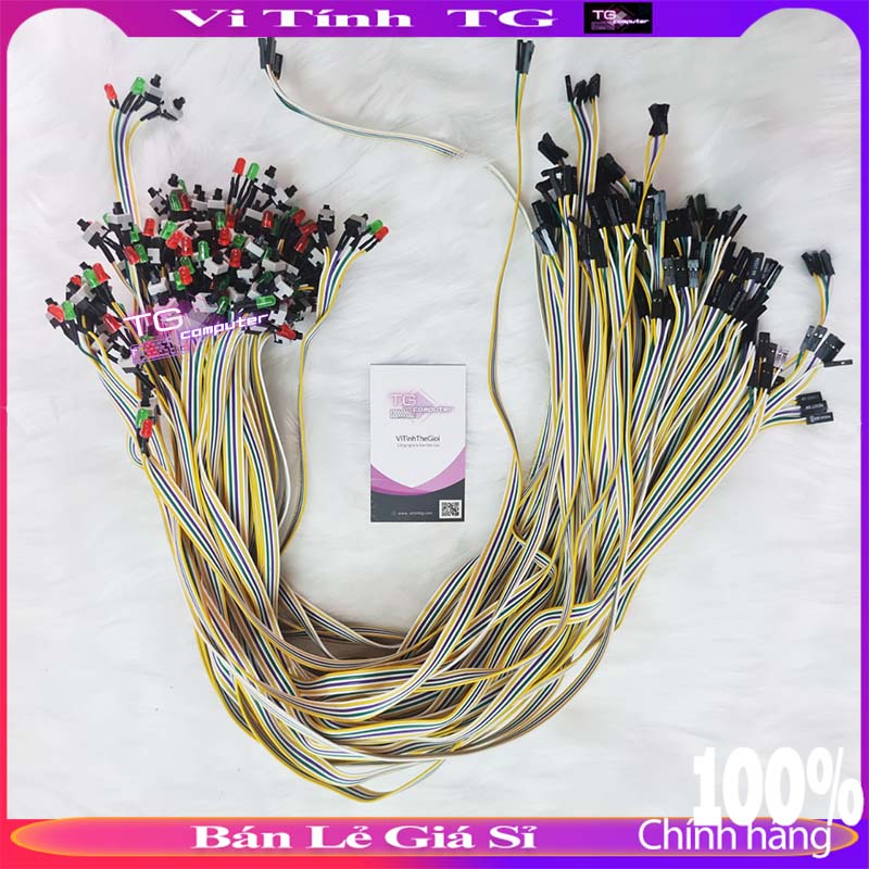 Bộ nút nguồn 2 nút power, reset. kèm 2 led chất lượng tốt dùng thay thế cho thùng cpu cũ hoặc mod case