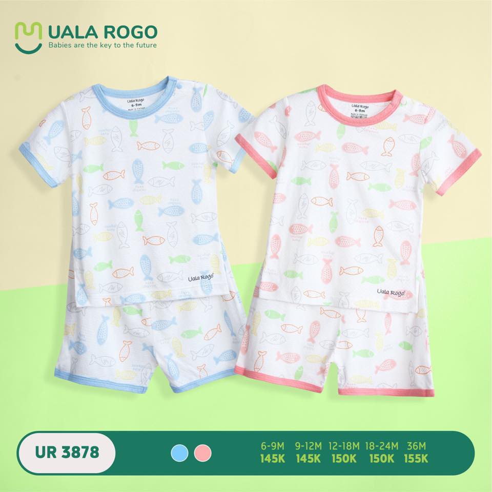 Bộ cộc tay Uala & Rogo Sợi tre vân lỗ hình cá