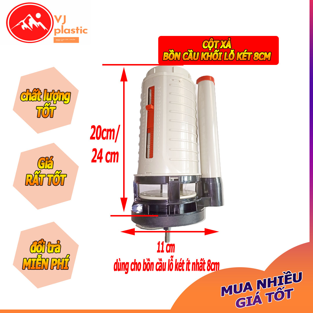 Cột xả rời dùng được cho đa số bồn cầu rời và liền khối lỗ 6cm 8cm