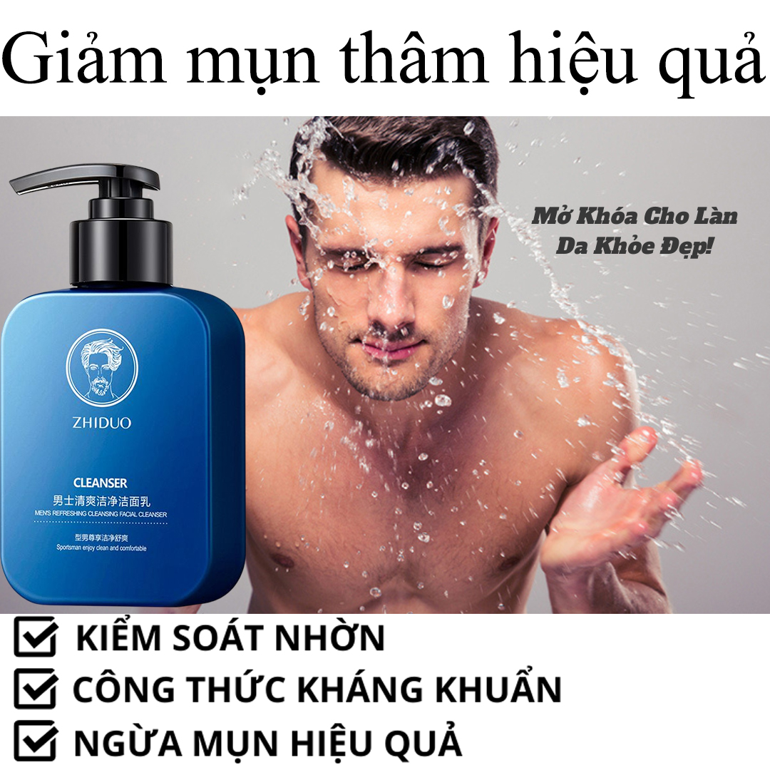 Sữa Rửa Mặt Cho Nam Da Dầu Mụn 168ml Giảm Mụn kháng khuẩn, dưỡng da ẩm đàn hồi Cho da mụn, da dầu, dưỡng ẩm trắng da