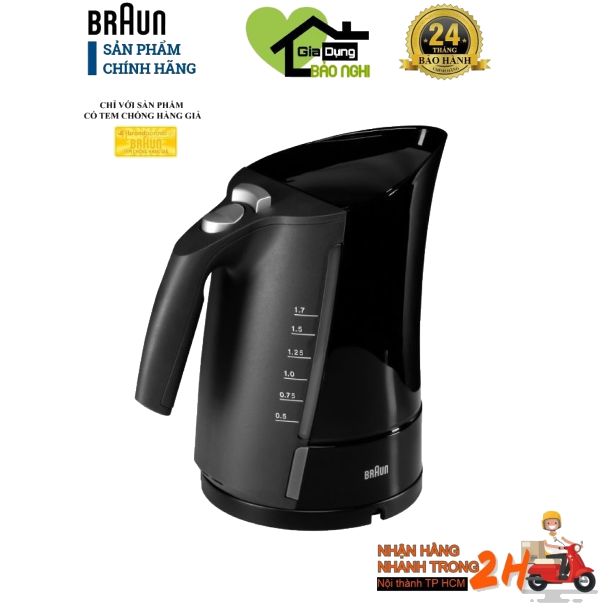 [HCM]Ấm đun nước siêu tốc Braun WK500