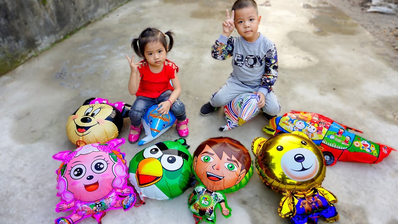 Sỉ 100 quả bóng bay con thú kèm que cắm bóng loại to