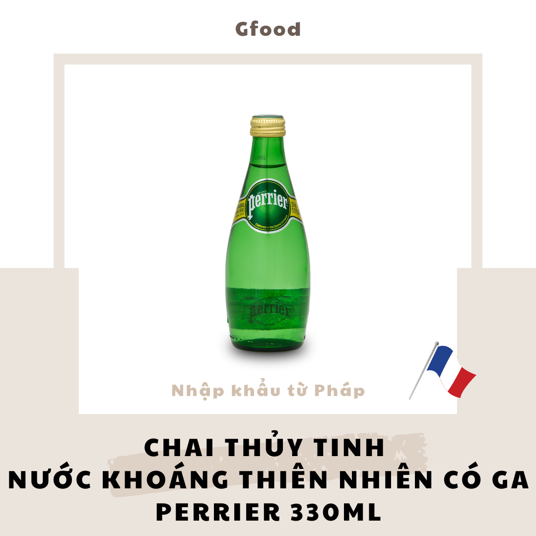 [CHAI THỦY TINH] Perrier Nước Khoáng Thiên Nhiên Có Ga Chai 330ml
