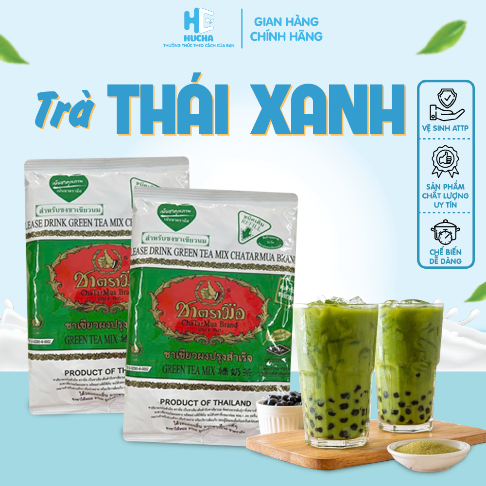 Trà thái xanh nguyên liệu nấu trà sữa thái xanh thơm ngon đậm vị gói 50g - nguyên liệu pha chế Hucha