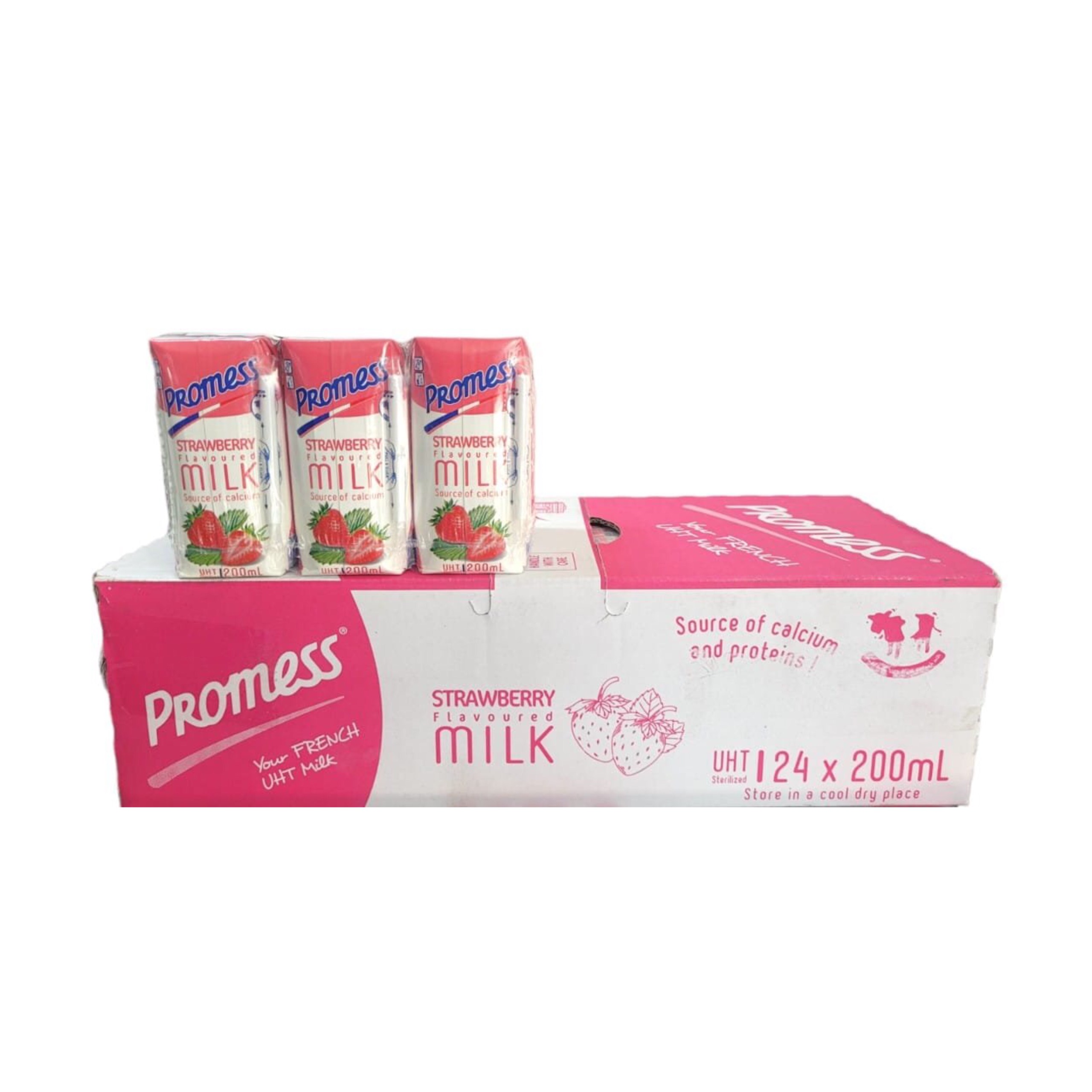 Sữa tươi vị dâu promess 200ml - nhập khẩu pháp
