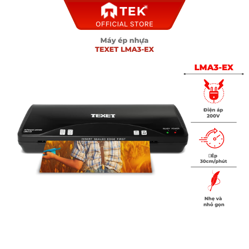 Máy ép nhựa texet lma4-ex có kiểm soát nhả kẹt giấy - bảo hành chính hãng