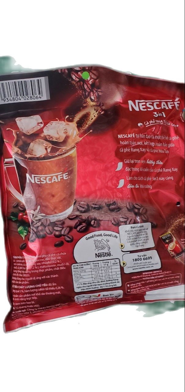 Nescafe 3in1 đậm vị cà phê bịch 46 gói 17gr