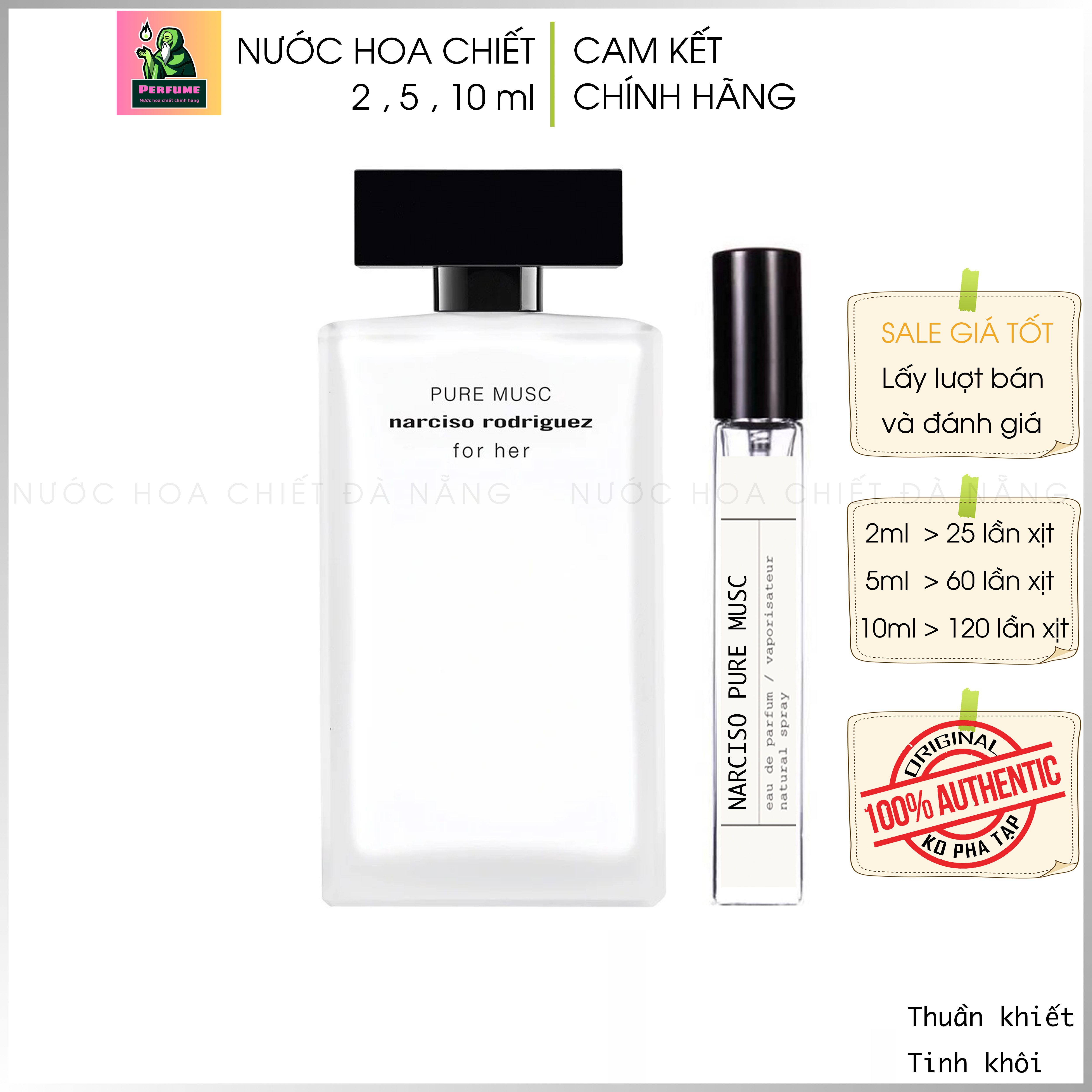 Nước hoa narciso pure musc chiết 2 5 10ml || cam kết chính hãng