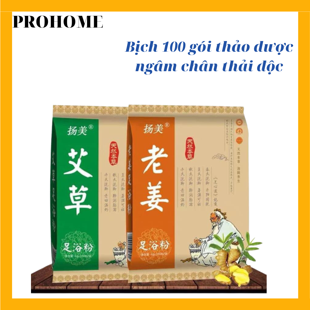 Hoàn tiền 15% - túi 100 gói thảo dược ngâm chân bột ngâm chân thải độc giúp thải độc khử mùi hôi thư giãn