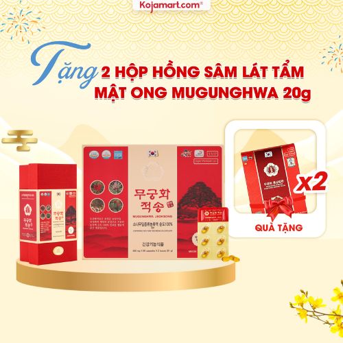 Tinh Dầu Thông Đỏ Hàn Quốc Giúp Giảm Tiểu Đường Mỡ Máu Mugunghwa Jeoksong Cao Cấp Hộp 180 viên