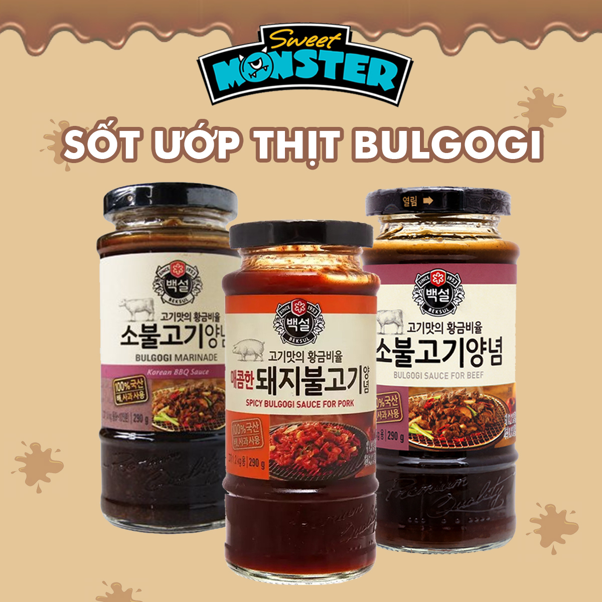 Sốt ướp sườn heo, thịt lợn và thịt bò Bulgogi Hàn Quốc lọ 290gr