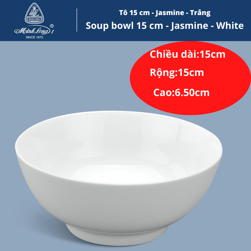 [HCM]TÔ  15CM JASMINE TRẮNG- gốm sứ minh long