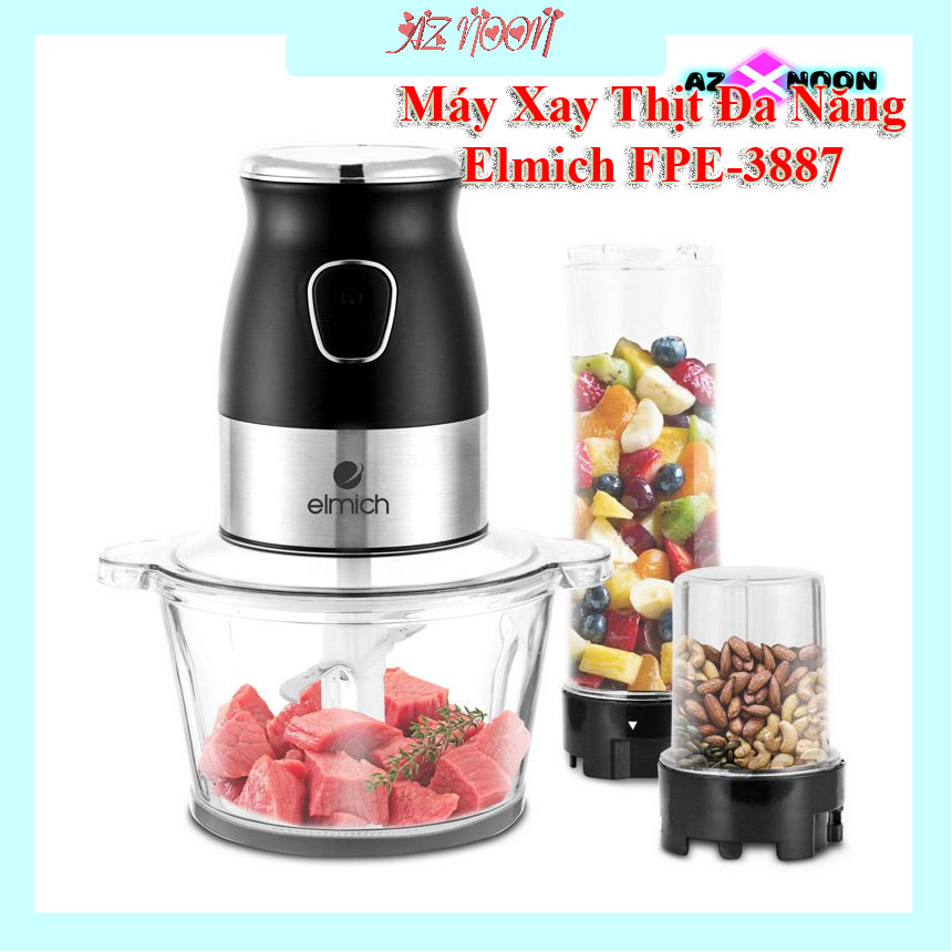 Máy xay thực phẩm, máy xay thịt đa năng elmich fpe-3887, máy xay elmich, máy xay công suất 300w, 600ml xay sinh tố, xay thịt, xay hạt, có hướng dẫn sử dụng, nút nhấn điều khiển, chất lượng cao, dễ dàng sử dụng