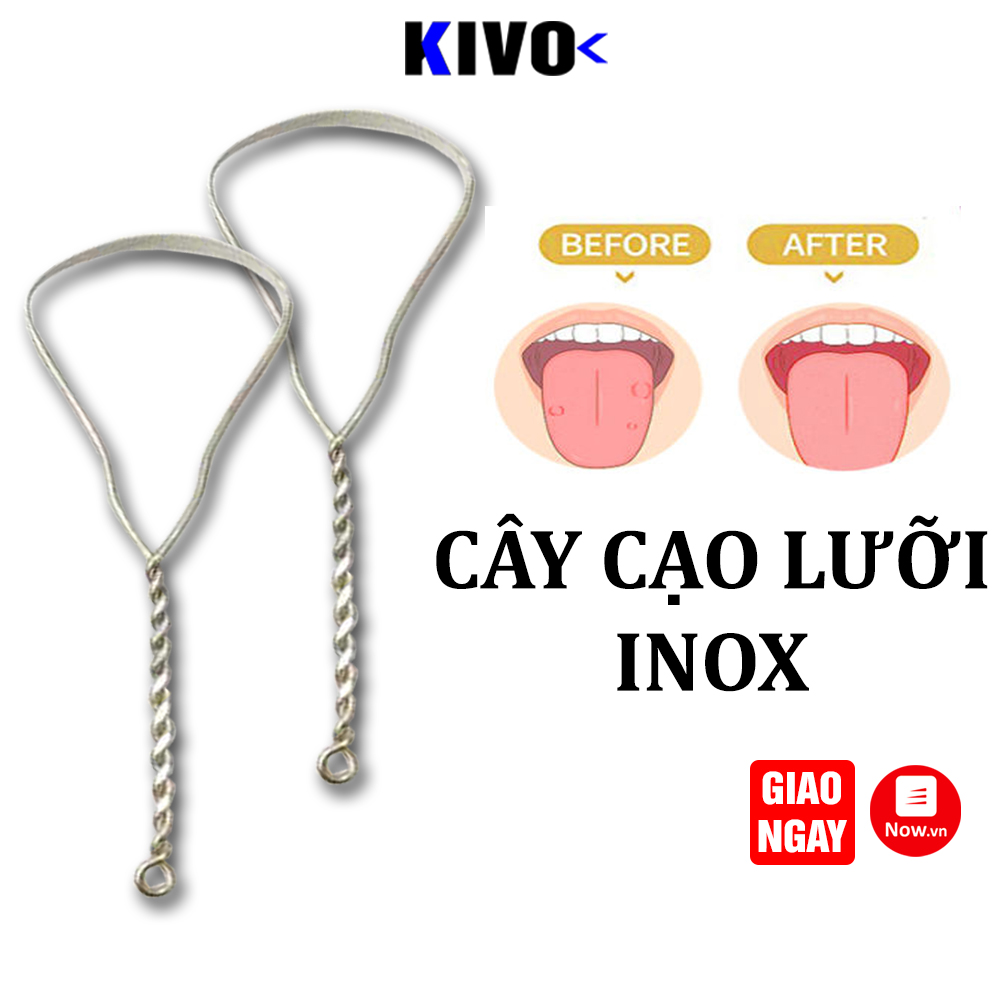Cây Cạo Lưỡi Inox - Dụng Cụ Cạo Lưỡi / Nạo Lưỡi Làm Sạch Lưỡi - Thìa Cạo Vệ Sinh Răng Miệng Mảng Bám - Kivo