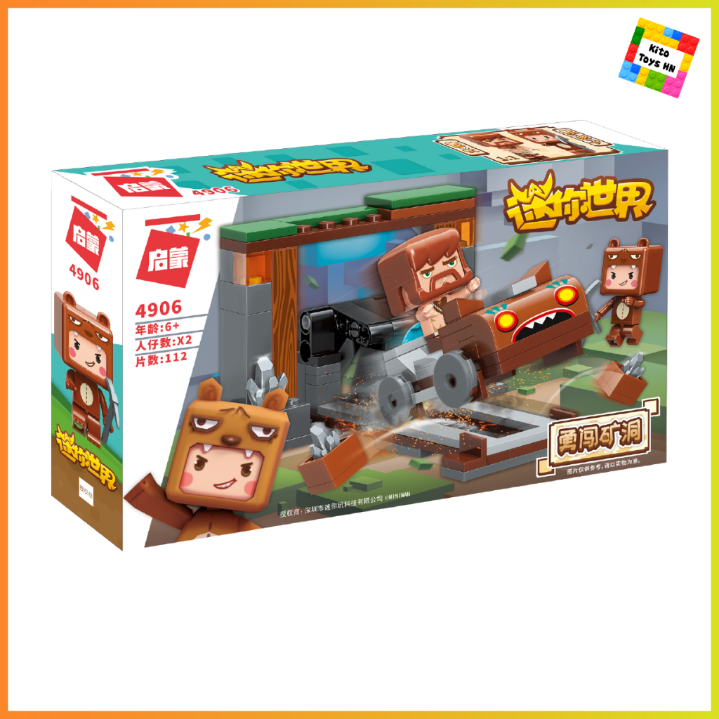 Bộ Đồ Chơi Lắp Ráp Mô Hình Qman 4906 Minecraft Mini World Khai Thác Mỏ 112 Chi Tiết Cho Trẻ Từ 6 Tuổi