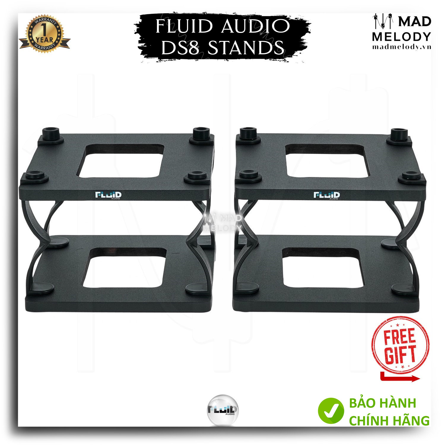 Cặp chân loa kiểm âm Fluid Audio DS8 Desktop Monitor Stands để bàn chống rung chất lượng