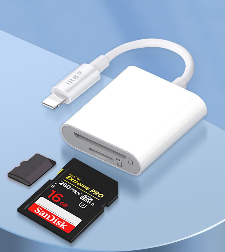 OTG lightning cho iPhone kết nối thẻ nhớ TF/ SD, usb để sao chép dữ liệu