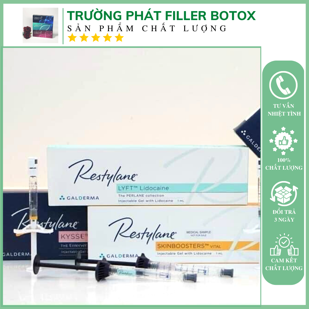Filler restylane xoá nếp nhăn vừa phải như rãnh mũi , má