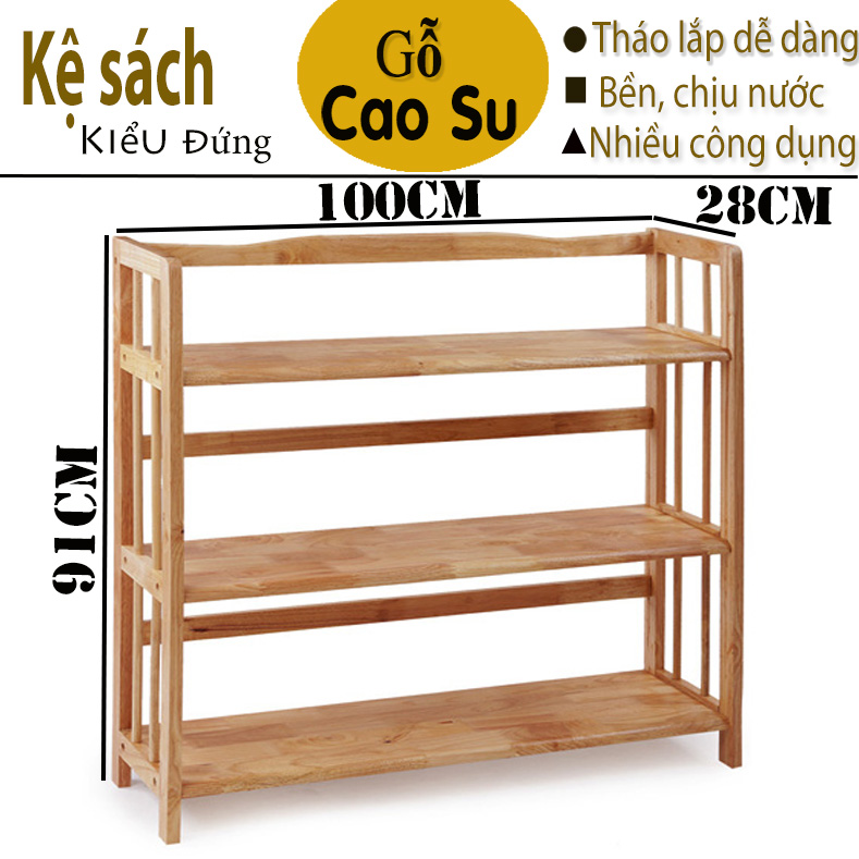 Kệ sách 3 tầng rộng 100cm bằng gỗ