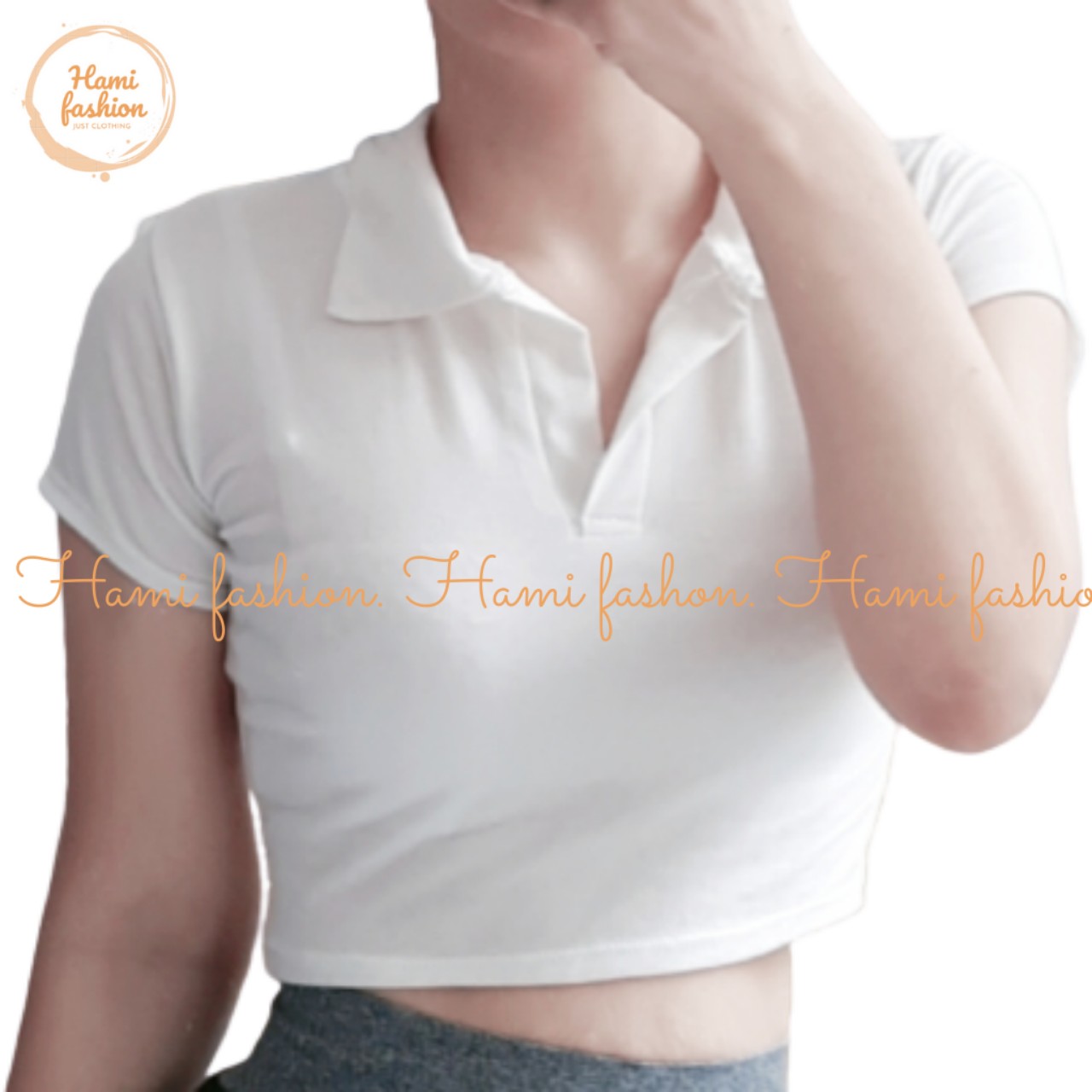 Combo 3 áo croptop nữ cổ bẻ 100% cotton co giãn 4 chiều ôm dáng cực đẹp