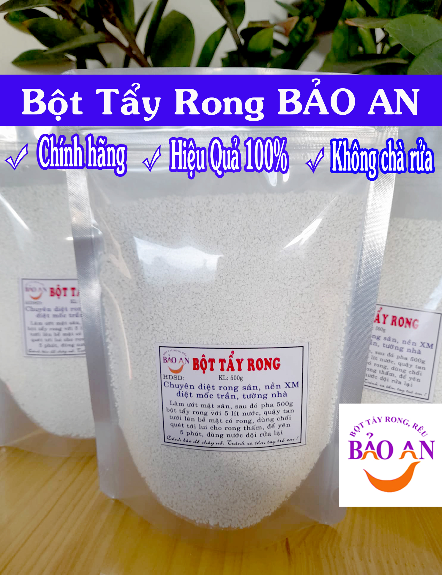 Bột tẩy rong rêu sân xi măng sân gạch