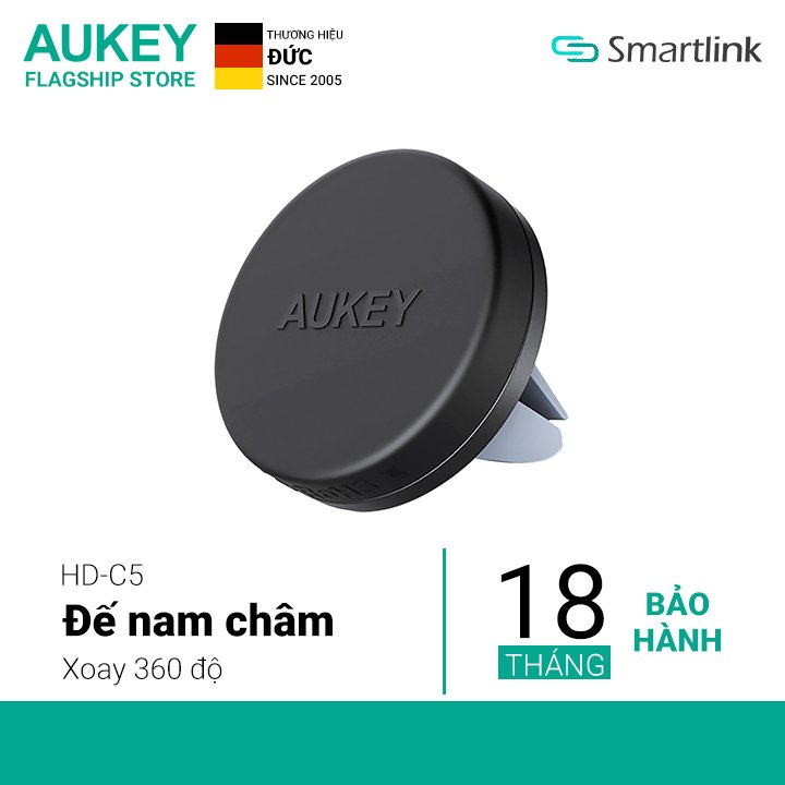 Giá đỡ điện thoại nam châm trên ô tô Aukey HD-C5 - Chính hãng - Bảo hành 18 tháng