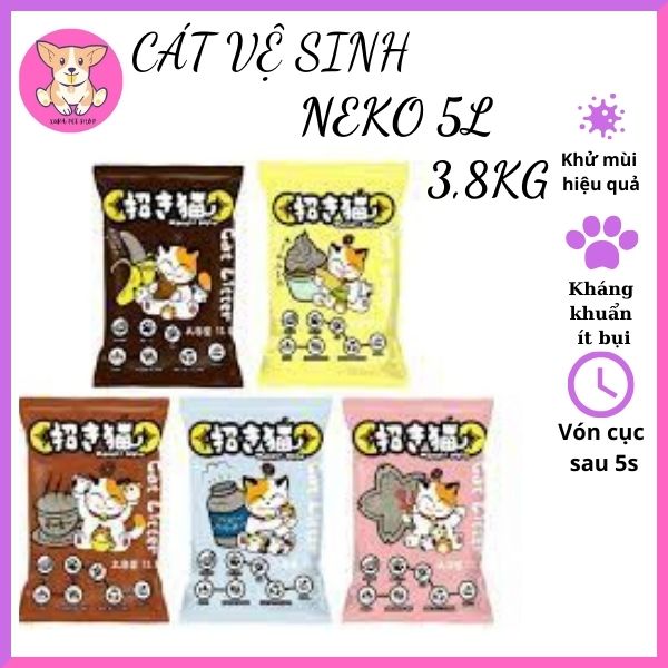 Tải 6 túi cát vệ sinh cho mèo Nhật Neko 5l