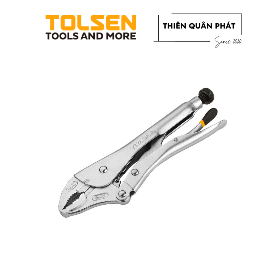 Kềm bấm cứng miệng cong Tolsen 10049 kích thước 250mm, độ mở 50mm được làm từ thép Cr-V độ cứng cao, chống gỉ tốt