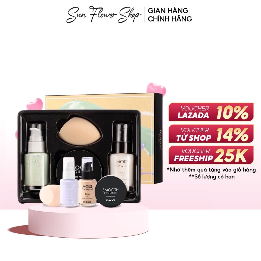 Bộ sản phẩm kem nền trang điểm MSMEESHU gồm 4 món đa năng tiện dụng